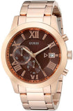 Guess Iconic Signature Brown Dial Rose Gold Steel Strap Watch For Men - W0668G1 Buy Now By Guess