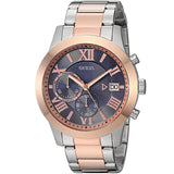 Guess Atlas Chronograph Blue Dial Two Tone Steel Strap Watch for Men - W0668G6 Buy Now By Guess