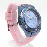 Guess Limelight Blue Dial Pink Rubber Strap Watch For Women - W0775L5 Buy Now By Guess