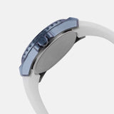 Guess Starlight Diamonds Silver Dial White Rubber Strap Watch for Women - W0846L7 Buy Now By Guess