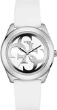 Guess G Twist Quartz White Dial White Silicone Strap Watch For Women - W0911L1 Buy Now By Guess