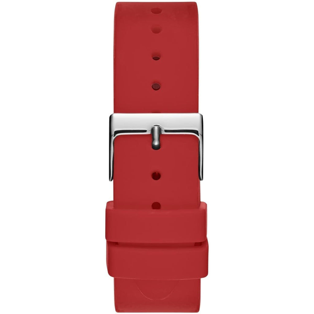 Guess G-Twist Silver Dial Red Rubber Strap Watch for Women - W0911L9 Buy Now By Guess
