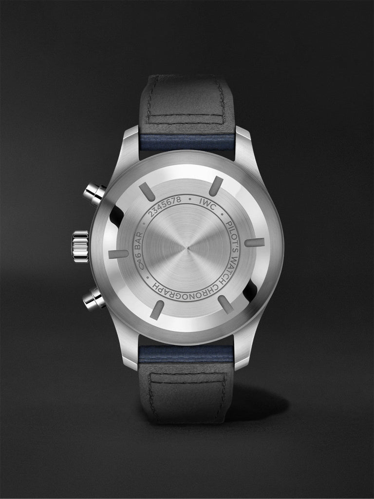 IWC Pilot's Automatic Chronograph 43mm Blue Dial Blue Calfskin Strap Watch for Men - IW377729 Buy Now By IWC