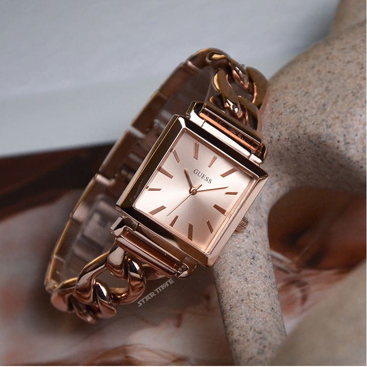 Guess Vanity Rose Gold Dial Rose Gold Steel Strap Watch for Women - W1029L3 Buy Now By Guess