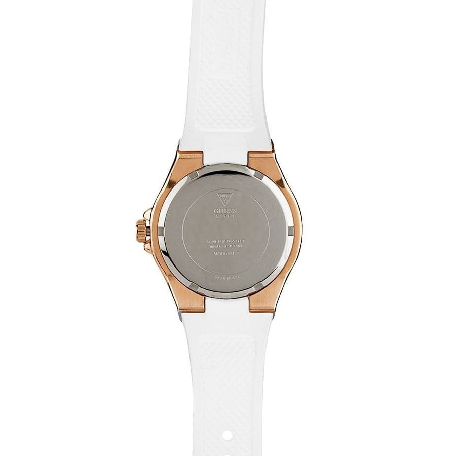 Guess Overdrive Analog White Dial White Rubber Strap Watch for Women - W10614L2 Buy Now By Guess