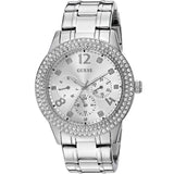 Guess Bedazzle Diamonds Silver Dial Silver Steel Strap Watch For Women - W1097L1 Buy Now By Guess
