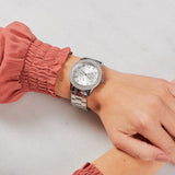 Guess Bedazzle Diamonds Silver Dial Silver Steel Strap Watch For Women - W1097L1 Buy Now By Guess