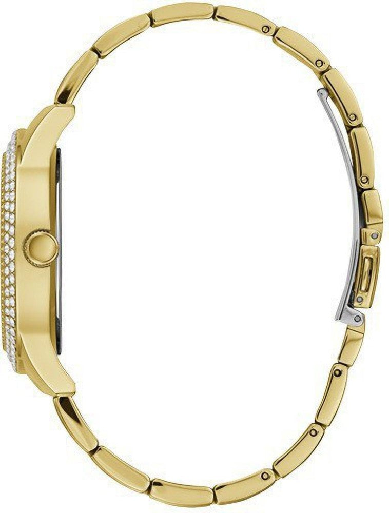 Guess Bedazzle Diamonds Gold Dial Gold Steel Strap Watch For Women - W1097L2 Buy Now By Guess