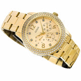 Guess Bedazzle Diamonds Gold Dial Gold Steel Strap Watch For Women - W1097L2 Buy Now By Guess