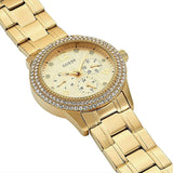 Guess Bedazzle Diamonds Gold Dial Gold Steel Strap Watch For Women - W1097L2 Buy Now By Guess