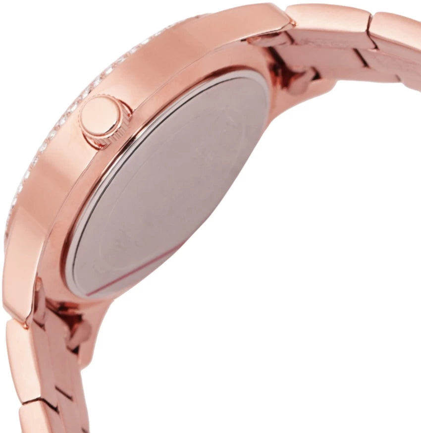 Guess Bedazzle Diamonds Silver Dial Rose Gold Steel Strap Watch For Women - W1097L3 Buy Now By Guess
