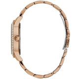 Guess Bedazzle Diamonds Silver Dial Rose Gold Steel Strap Watch For Women - W1097L3 Buy Now By Guess