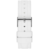 Guess Confetti Crystal Black Dial White Silicone Strap Watch For Women - W1098L1 Buy Now By Guess