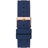 Guess Confetti Diamonds Gold Dial Blue Rubber Strap Watch For Women - W1098L6 Buy Now By Guess
