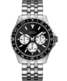 Guess Odyssey Black Dial Silver Steel Strap Watch For Men - W1107G1 Buy Now By Guess