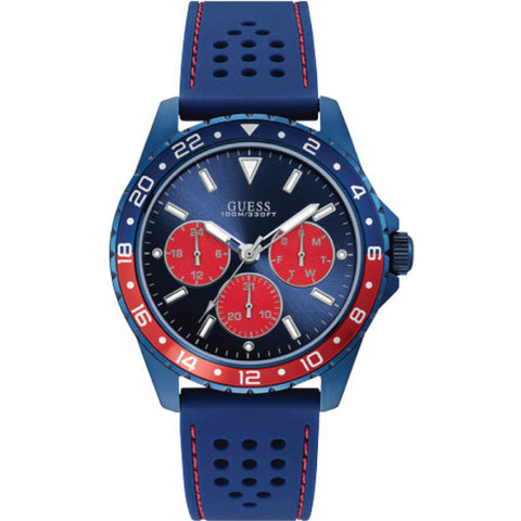 Guess Odyssey Analog Blue Dial Blue Rubber Strap Watch For Men - W1108G1 Buy Now By Guess