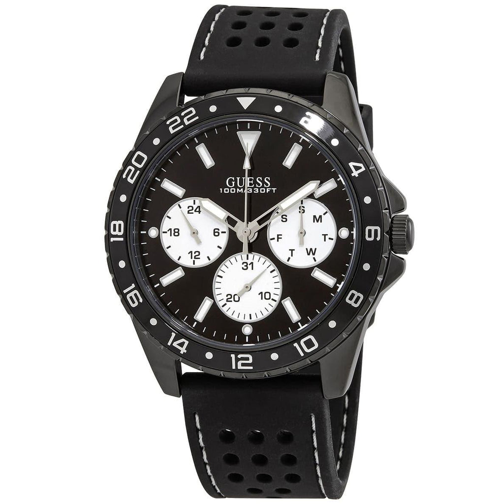 Guess Odyssey Quartz Black Dial Black Silicone Strap Watch For Men - W1108G3 Buy Now By Guess
