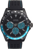 Guess Odyssey Quartz Black Dial Black Leather Strap Watch For Men - W1108G5 Buy Now By Guess