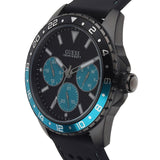 Guess Odyssey Quartz Black Dial Black Leather Strap Watch For Men - W1108G5 Buy Now By Guess