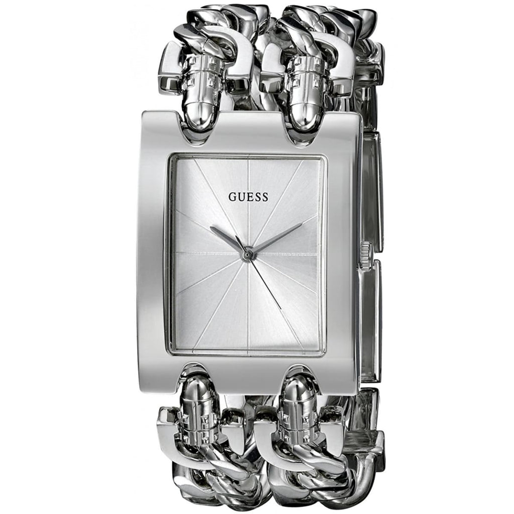 Guess Mod Heavy Metal Silver Dial Silver Steel Strap Watch For Women - W1117L1 Buy Now By Guess