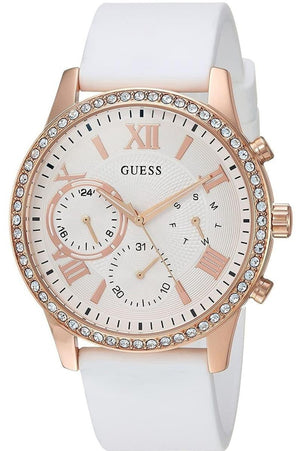 Guess Solar White Dial White Rubber Strap Watch For Women - W1135L1 Buy Now By Guess
