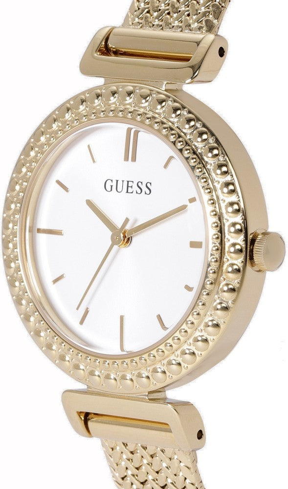 Guess Quartz White Dial Gold Steel Strap Watch For Women - W1152L2 Buy Now By Guess