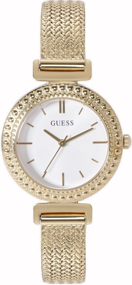 Guess Quartz White Dial Gold Steel Strap Watch For Women - W1152L2 Buy Now By Guess