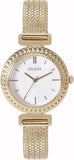 Guess Quartz White Dial Gold Steel Strap Watch For Women - W1152L2 Buy Now By Guess