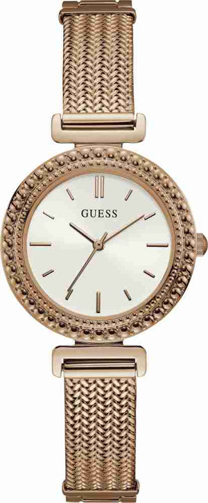 Guess Monroe Silver Dial Rose Gold Steel Strap Watch For Women - W1152L3 Buy Now By Guess