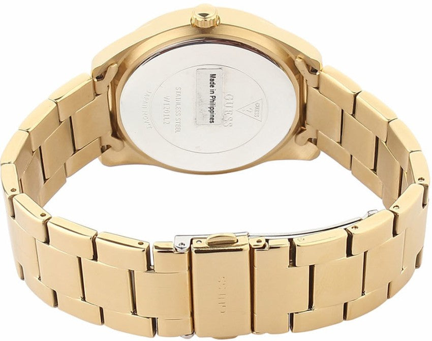Guess G Twist Diamonds Gold Dial Gold Steel Strap Watch For Women - W1201L2 Buy Now By Guess