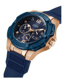Guess Genesis Quartz Blue Dial Blue Silicone Strap Watch For Men - W1254G3 Buy Now By Guess