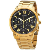 Guess Hendrix Multifunction Black Dial Gold Steel Strap Watch for Men - W1309G2 Buy Now By Guess