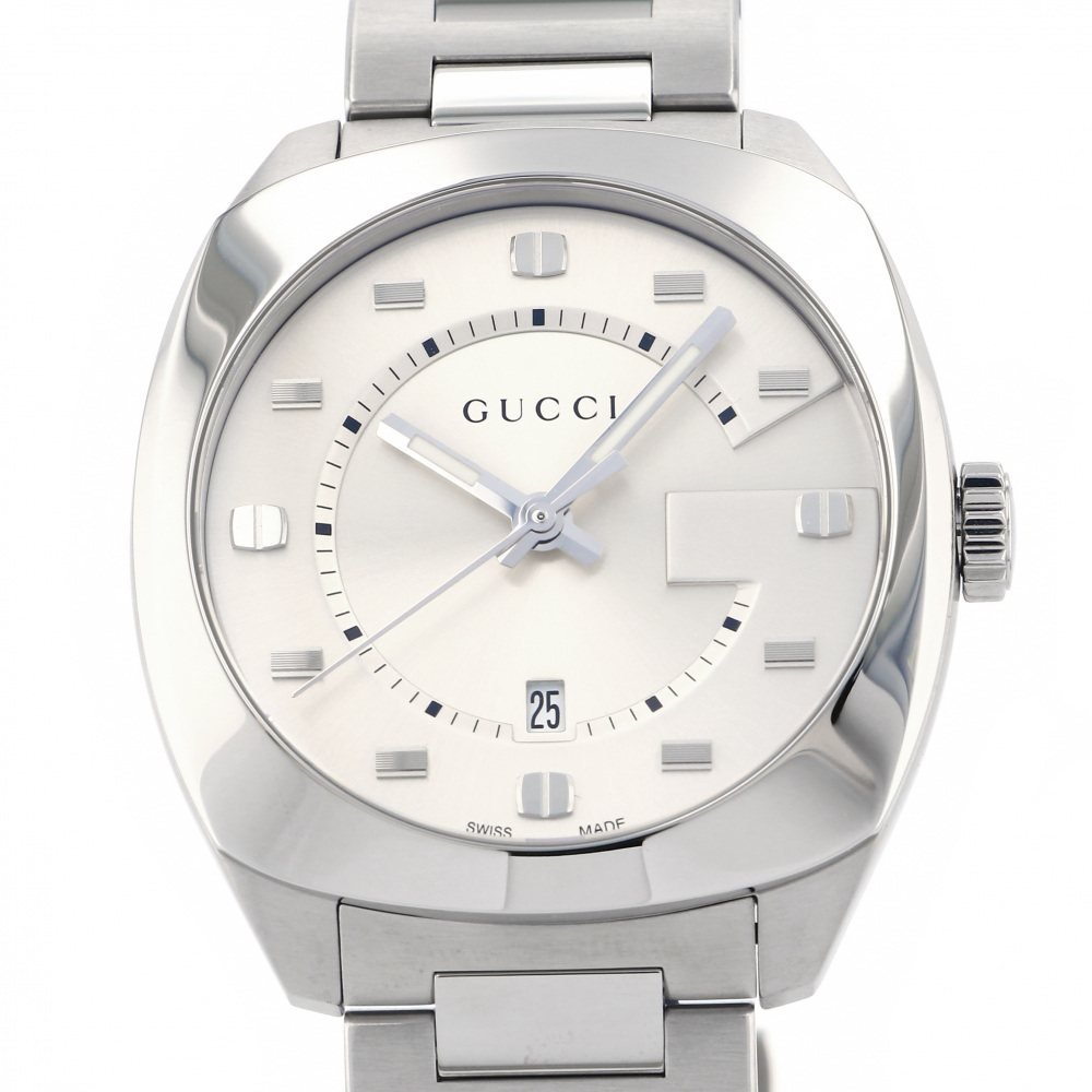 Gucci GG2570 Silver Dial Silver Steel Strap Watch For Men - YA142308 Buy Now By Gucci