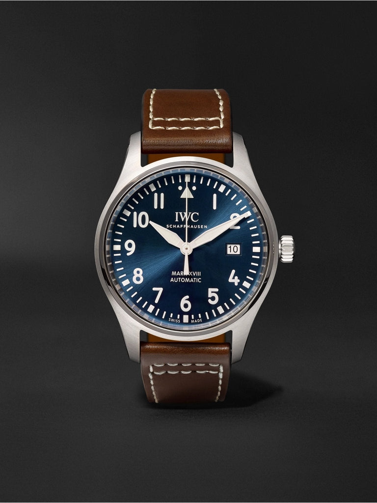 IWC Pilot's Mark XVIII Le Petit Prince Blue Dial Brown Leather Strap Watch for Men - IW327004 Buy Now By IWC