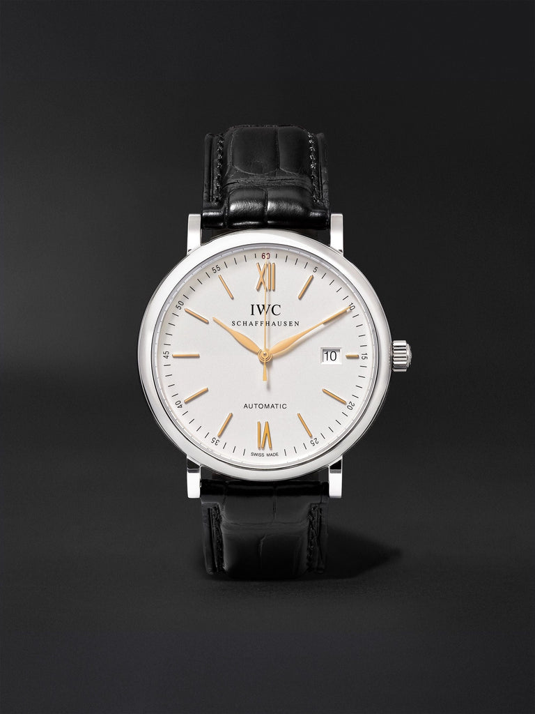 IWC Portofino Automatic White Dial Black Leather Strap Watch for Men - IW356517 Buy Now By IWC