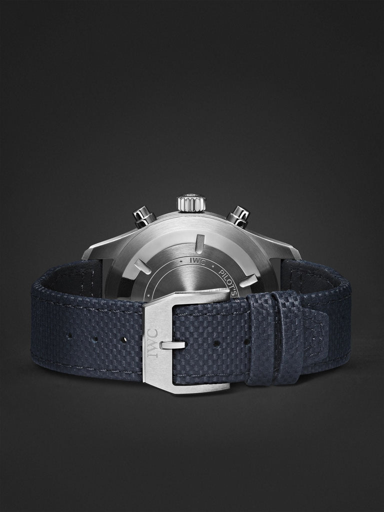 IWC Pilot's Automatic Chronograph 43mm Blue Dial Blue Calfskin Strap Watch for Men - IW377729 Buy Now By IWC