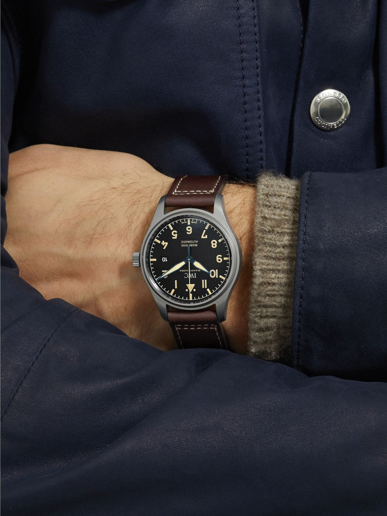 IWC Pilot's Watch Mark XVIII 40mm Black Dial Brown Leather Strap Watch for Men - IW327006 Buy Now By IWC