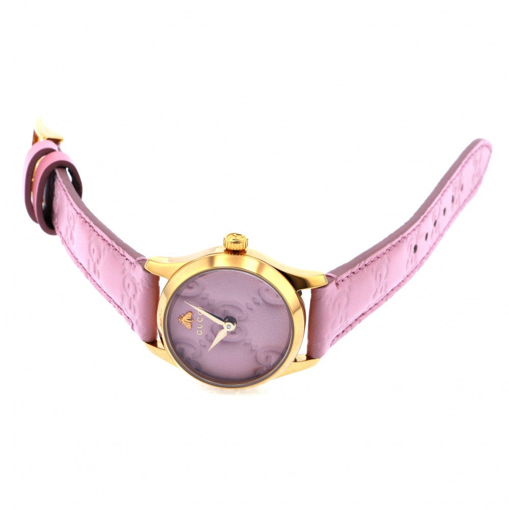 Gucci G Timeless Quartz Pink Dial Pink Leather Strap Watch For Women - YA1265005 Buy Now By Gucci