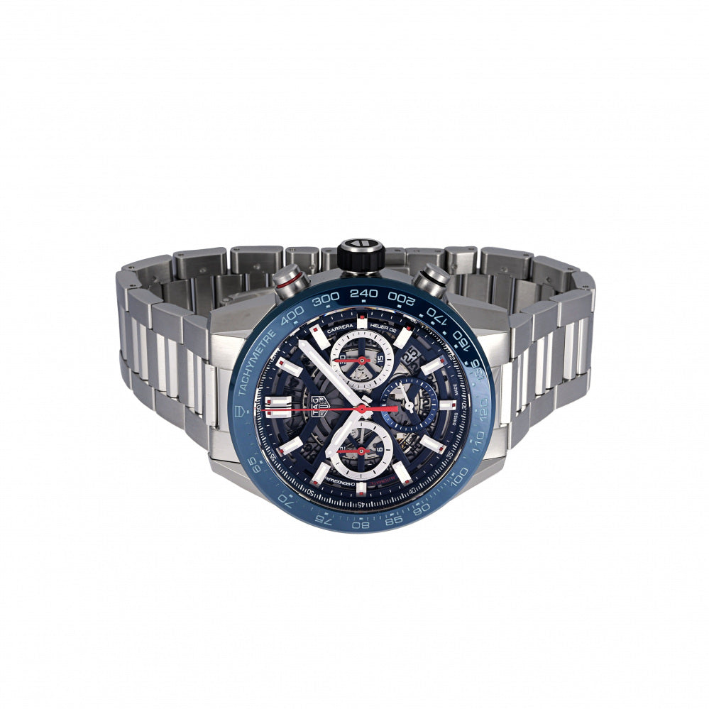 Tag Heuer Carrera Chronograph Blue Dial Silver Steel Strap Watch for Men - CBG2A11.BA0654 Buy Now By Tag Heuer