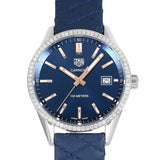 Tag Heuer Carrera Quartz Diamonds Blue Dial Blue Leather Strap Watch for Women - WAR1114.FC6391 Buy Now By Tag Heuer