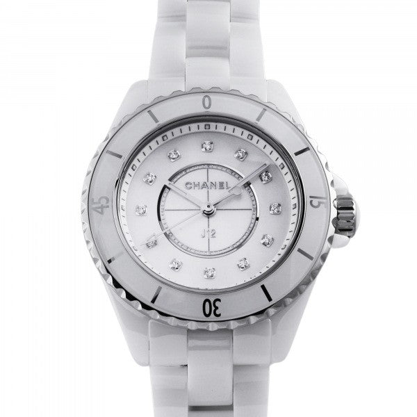 Chanel J12 Diamonds Mother of Pearl White Dial White Steel Strap Watch for Women - J12 H5704 Buy Now By Chanel