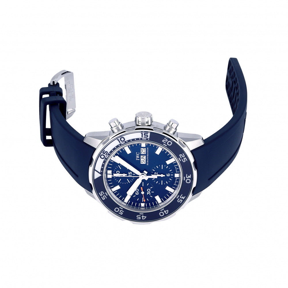 IWC Aquatimer Chronograph Blue Dial Blue Rubber Strap Watch for Men - IW376711 Buy Now By IWC