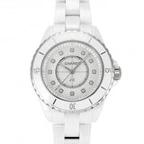 Chanel J12 Diamonds Mother of Pearl White Dial White Steel Strap Watch for Women - J12 H5704 Buy Now By Chanel
