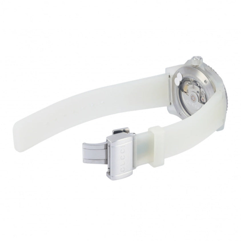 Gucci Dive Automatic White Dial White Rubber Strap Unisex Watch - YA136342 Buy Now By Gucci