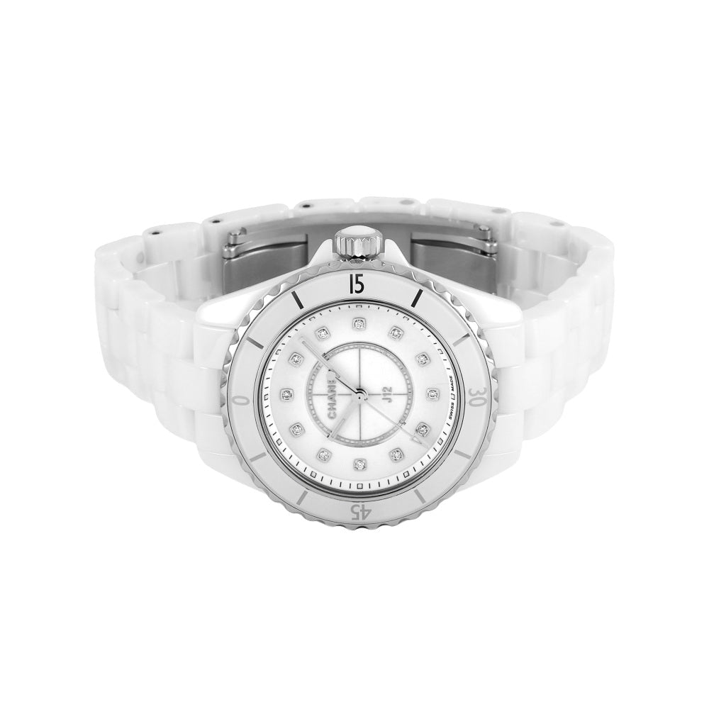 Chanel J12 Quartz Diamonds White Dial White Steel Strap Watch for Women - J12 H5703 Buy Now By Chanel