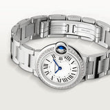 Cartier Ballon Bleu De Cartier Diamonds White Dial Silver Steel Strap Watch for Women - W4BB0015 Buy Now By Cartier