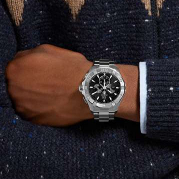 Tag Heuer Aquaracer Chronograph Black Dial Silver Steel Strap Watch for Men - CAY1110.BA0927 Buy Now By Tag Heuer