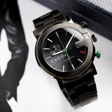 Gucci G Chrono Black Dial Black Steel Strap Watch For Men - YA101331 Buy Now By Gucci