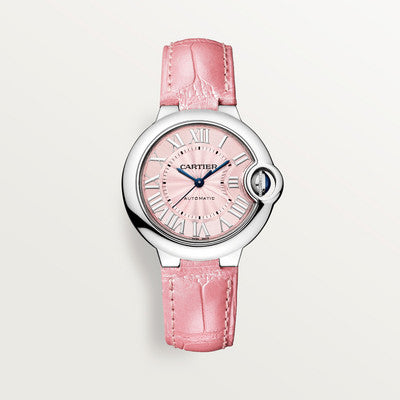 Cartier Ballon Blue De Cartier Pink Dial Pink Leather Strap Watch for Women - WSBB0031 Buy Now By Cartier