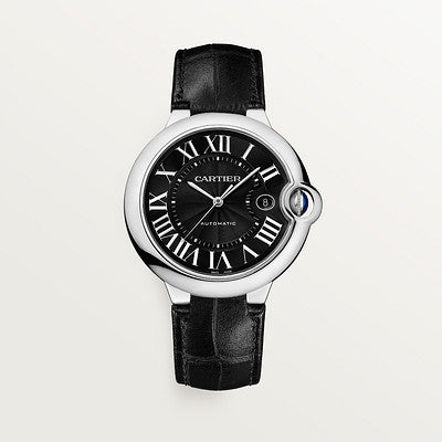Cartier Ballon Bleu De Cartier Black Dial Black Leather Strap Watch for Men - WSBB0003 Buy Now By Cartier